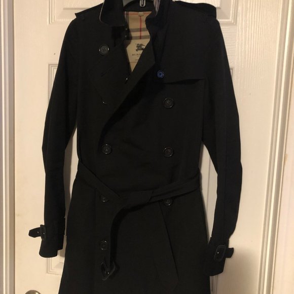 Burberry Women Trench Coat Jacket size 4 small blk - Picture 9 of 16